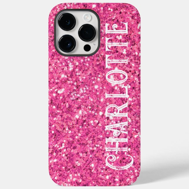 Coques Case-Mate iPhone Motif de parties scintillant rose étincelant (Verso)