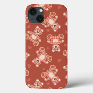 iPhone 13 Case motif de patchwork d'ours