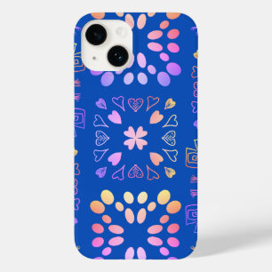 Coque Case-Mate iPhone Motif de Patchwork Royal Blue Rose Lilac Ombre