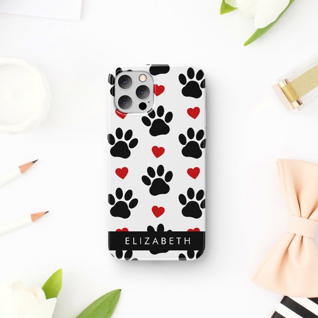 Coques Case-Mate iPhone Motif De Pâtes, Pâtes Noires, Coeurs Rouges, Votre (Créateur téléchargé)