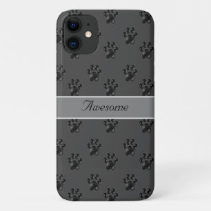 Case-Mate iPhone Case Motif de patte grise mignon et calligraphie