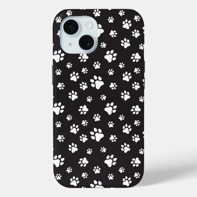 Coques Case-Mate iPhone Motif de pattes noir et blanc (Verso)