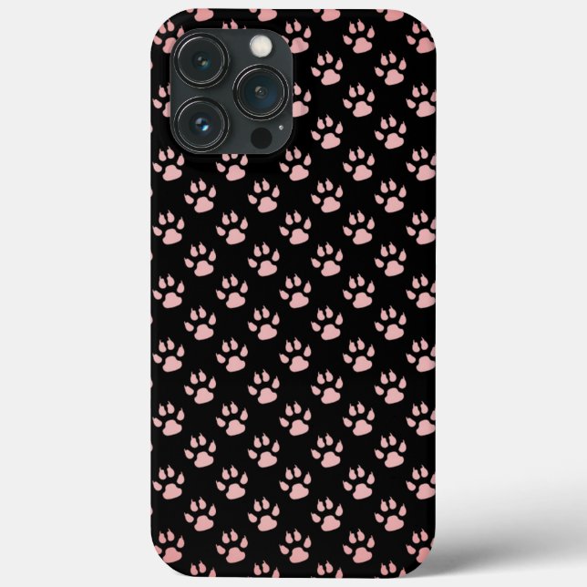 Coques Case-Mate iPhone Motif de pattes rose clair (Verso)