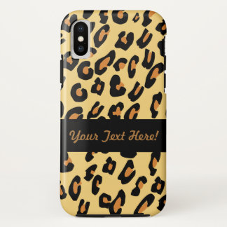 Coque iPhone X Motif de peau de léopard personnalisé