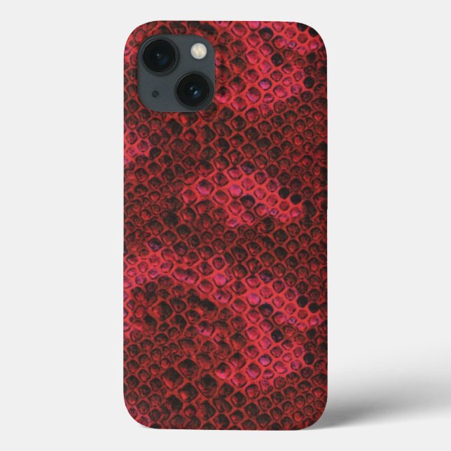 Coques Case-Mate iPhone Motif de peau de serpent rouge et noir (Verso)
