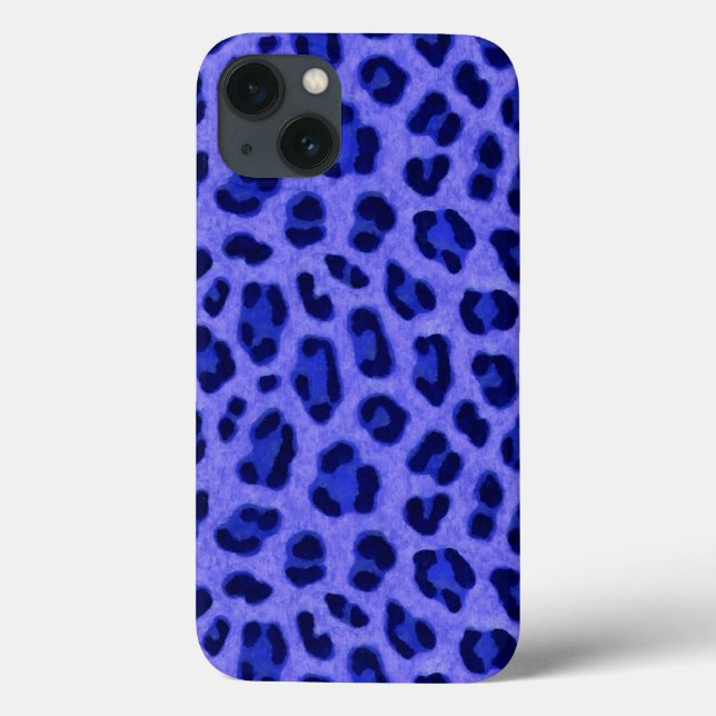 Coques Case-Mate iPhone Motif de peau Poster de animal Lavender Blue Leopa (Verso)