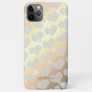 Case-Mate iPhone Case Motif de petit cœur en diamant, nom DIY, or