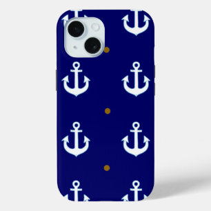 Coque Case-Mate iPhone motif de petites ancres blanches