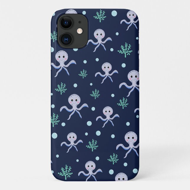 Coques Case-Mate iPhone Motif de Pieuvre Mignonne (Dos)