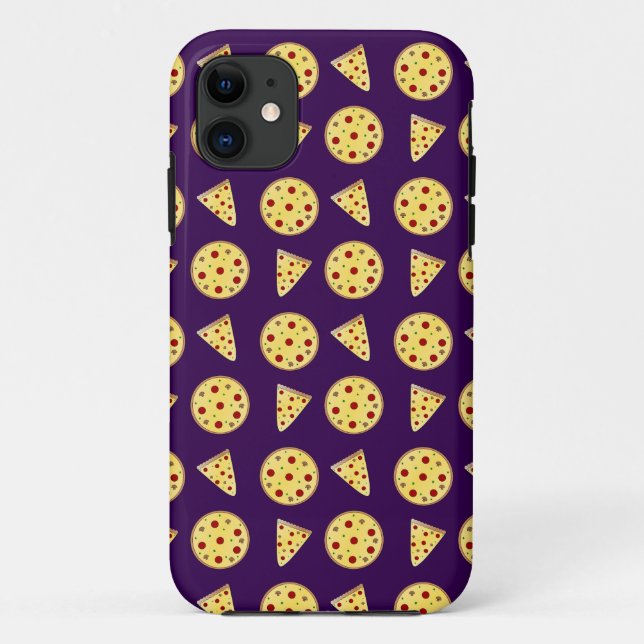 Coques Case-Mate iPhone Motif de pizza violette (Dos)