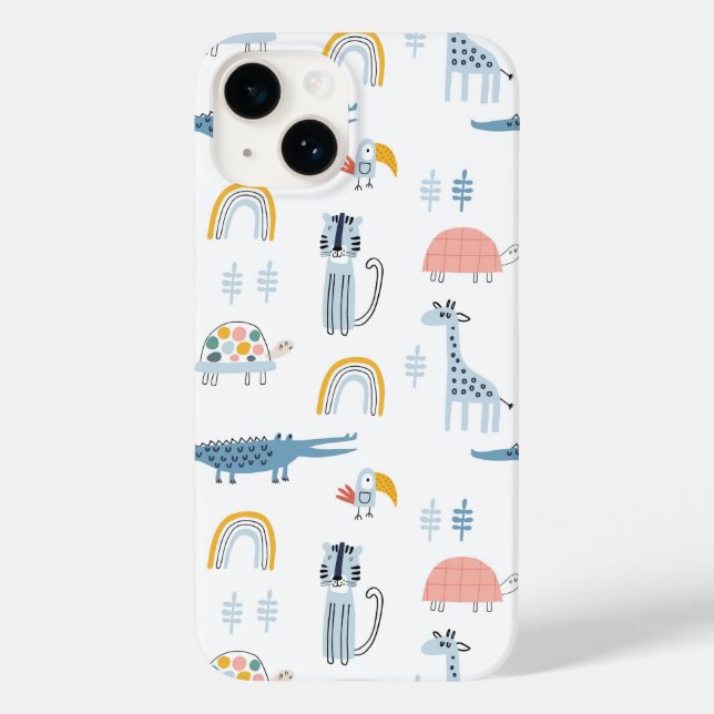 Coques Case-Mate iPhone Motif de plaisir animal Doodle (Verso)