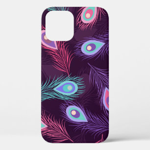 Case-Mate iPhone Case Motif de plumes de paon dessinées à la main. Vint