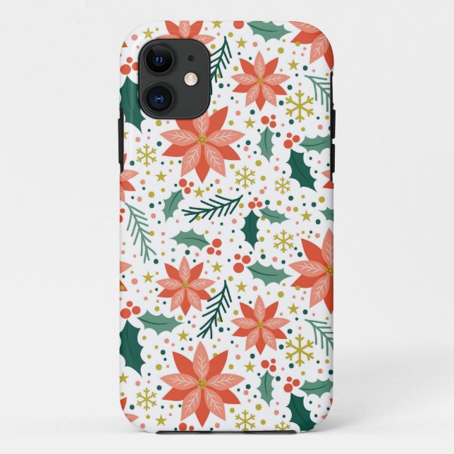Coques Case-Mate iPhone Motif de Poinsettia (Dos)