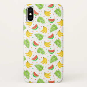 Coque iPhone X Motif de point de polka de fruit tropical