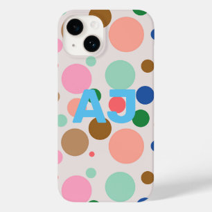 Coque Case-Mate iPhone Motif de point de Polka Monogramme moderne