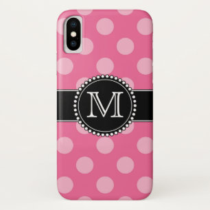 Coque Case-Mate Pour iPhone Motif de point rose Polka Monogramme