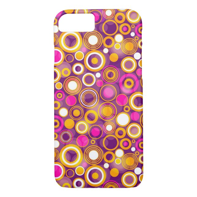 Coques Case-Mate iPhone Motif de point violet de polka (Dos)