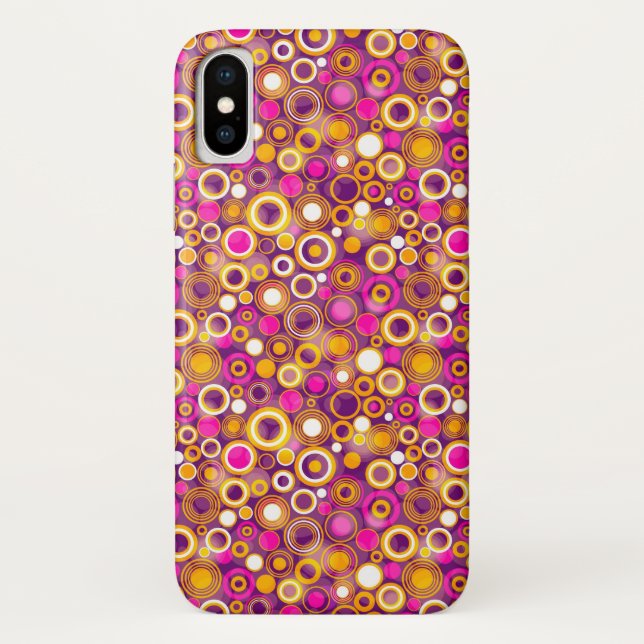 Coques Case-Mate iPhone Motif de point violet de polka (Dos)