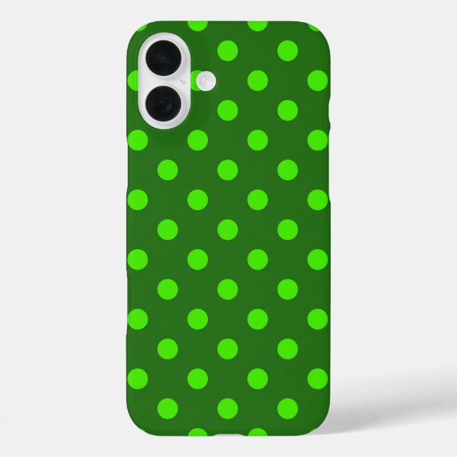 Coques Case-Mate iPhone Motif de points noirs verts sur fond vert  (Verso)