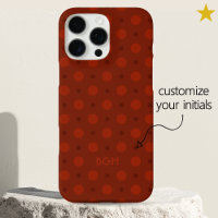 Motif de points orange rouge cosy avec prénom et i