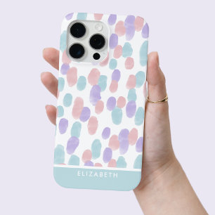 Coque Case-Mate iPhone Motif de points pastel à l'aquarelle moderne perso