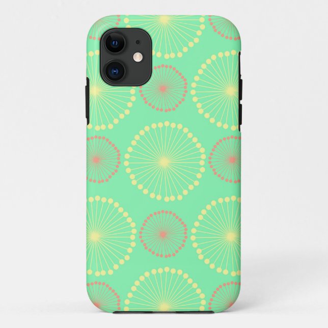 Coques Case-Mate iPhone Motif de points vert chic floral girly tribal de (Dos)