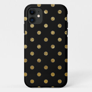 Coque Case-Mate iPhone motif de pois imprimé d'or