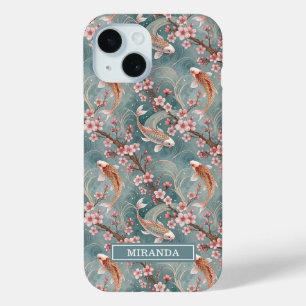 Coque Case-Mate iPhone Motif de poisson Koi Sakura japonais Monogrammé