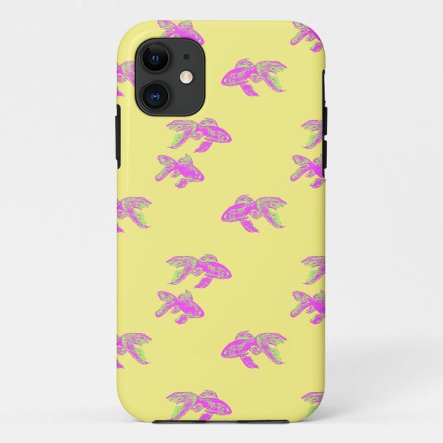 Coques Case-Mate iPhone motif de poisson rouge rose (Dos)