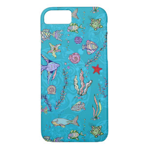 Coque iPhone 8/7 Motif de poisson turquoise