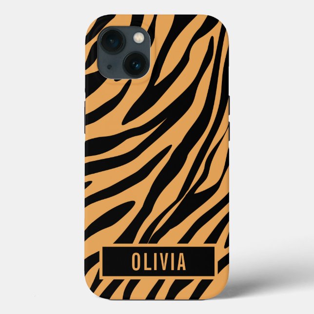 Coques Case-Mate iPhone Motif de Poster de animal de tigre de nom personna (Verso)