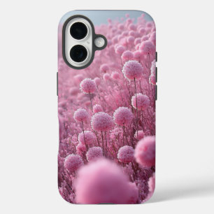 Coque Pour iPhone 16 Motif de prairie fleurie rose rêveur