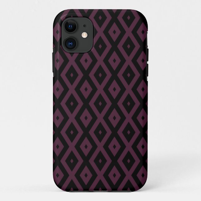 Coques Case-Mate iPhone Motif de prune et de diamant noir (Dos)