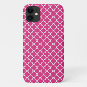 Coque iPhone 11 Motif de Quatrefoil de roses indien