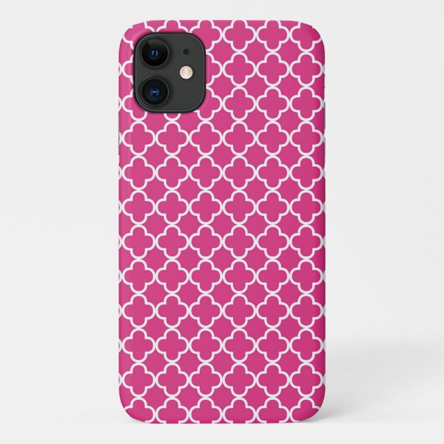 Coques Case-Mate iPhone Motif de Quatrefoil de roses indien (Dos)