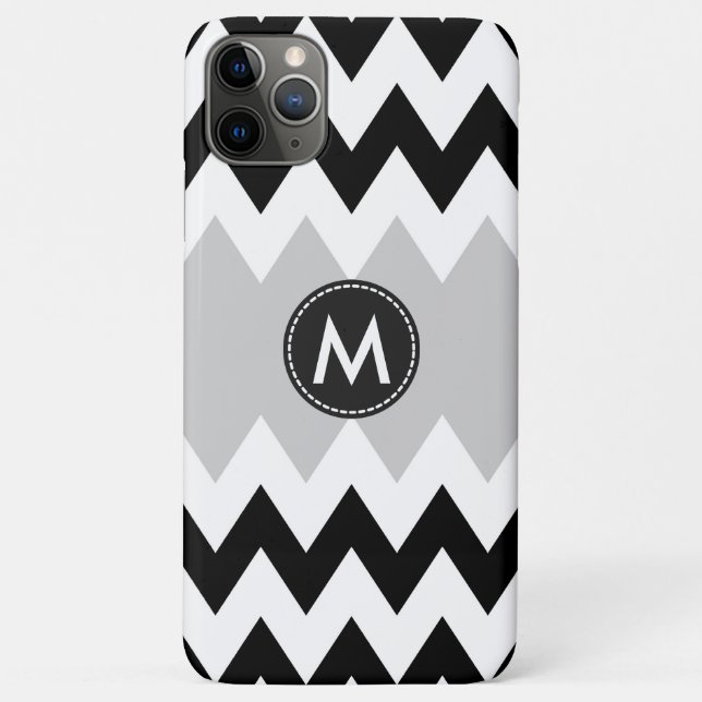 Coques Case-Mate iPhone Motif de rayures Chevron Blanc Noir (Dos)