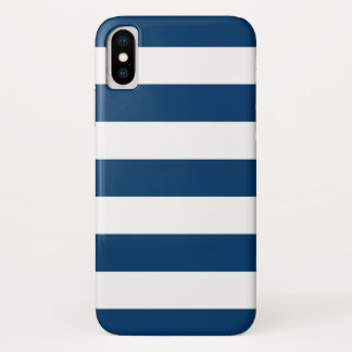 Coque Case-Mate Pour iPhone Motif de rayures de bleu marine et de blanc
