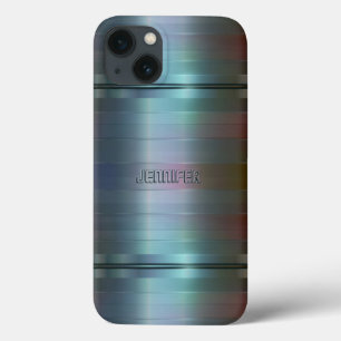 Etui iPhone Case-Mate Motif de rayures gris-bleu métallisé