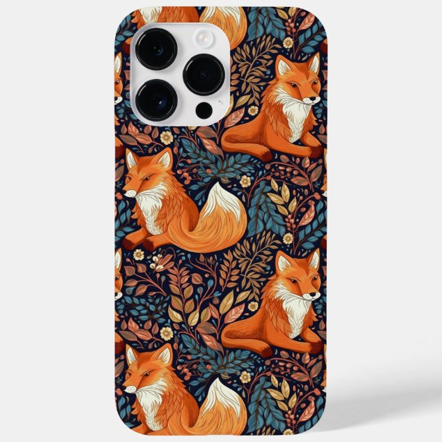 Coques Case-Mate iPhone Motif de renards et feuilles (Verso)