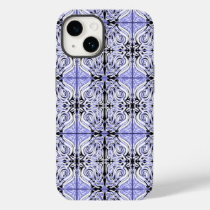 Coque Case-Mate iPhone Motif de répétition Abstrait blanc violet