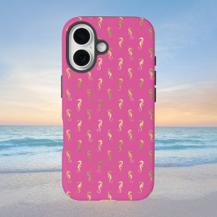 Coque Pour iPhone 16 Motif de répétition rose et or