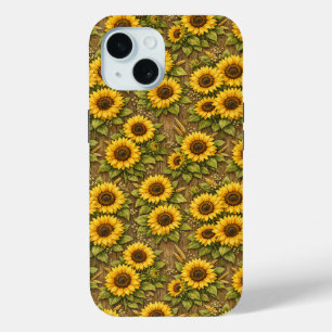 Coque Case-Mate iPhone Motif de répétition sans couture de tournesol enso