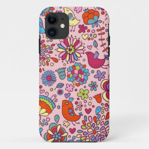 Coque iPhone 11 Motif de ressort avec les fleurs colorées