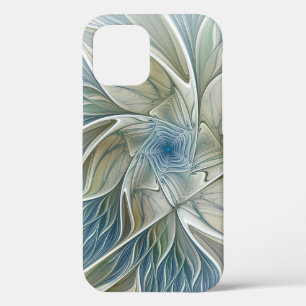 Case-Mate iPhone Case Motif de rêve floral Abstrait Bleu Kaki Fractal