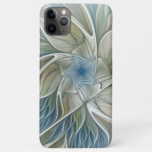 Case-Mate iPhone Case Motif de rêve floral Abstrait Bleu Kaki Fractal