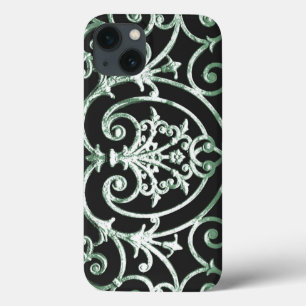 iPhone Case Motif de rinceaux vert et noir Case-Mate iPhon