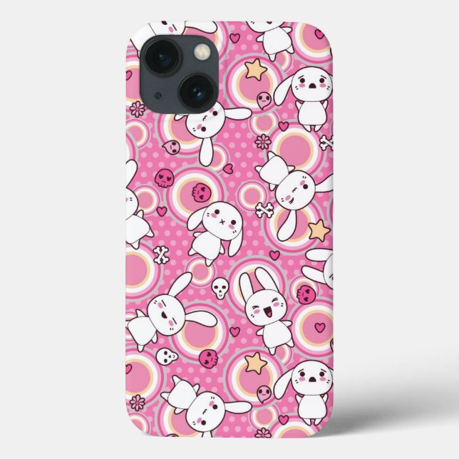Coques Case-Mate iPhone motif de rose de kawaii (Verso)