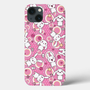 Etui iPhone 13 motif de rose de kawaii