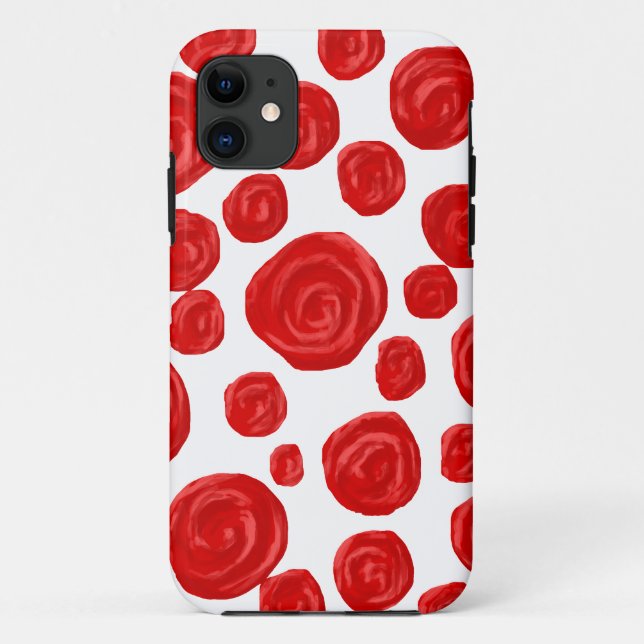 Coques Case-Mate iPhone Motif de rose rouge sur le blanc (Dos)