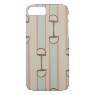 Coque Case-Mate iPhone Motif de ruban de Coral et Mint Horse Bit